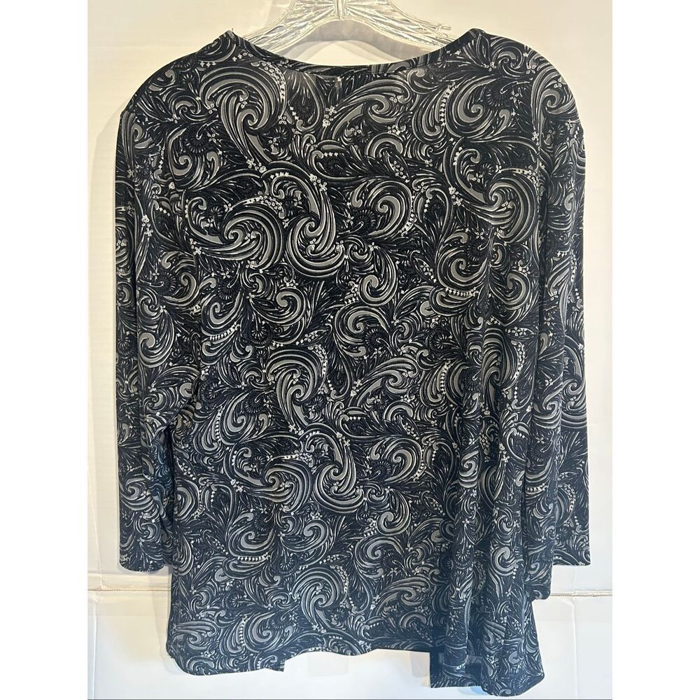 Croft & Barrow Women’s Cardigan Shell Set Size L Paisley Floral Mock Tunic Top B - Picture 4 of 10